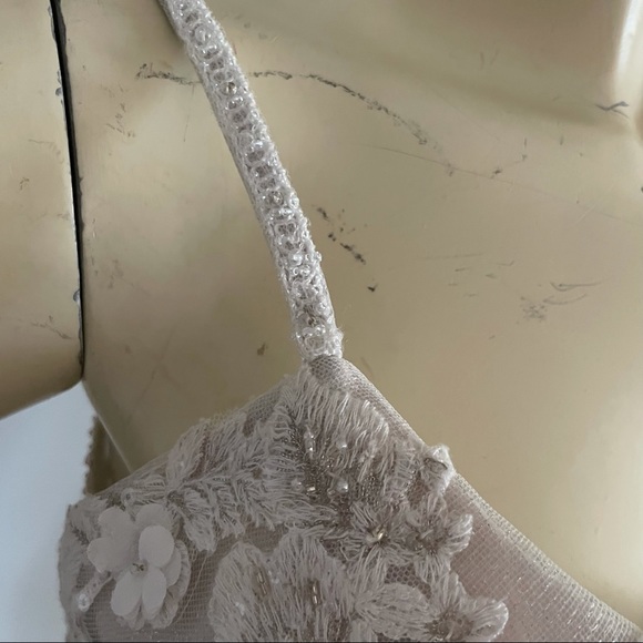 COPY - Oleg Cassini sleeveless beaded floral trumpet wedding gown with low back - Picture 9 of 17